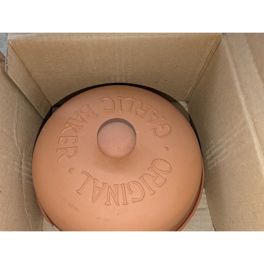 1993 Boston Warehouse Terra Cotta Original Garlic Baker 4 Bulb Capacity - Picture 8 of 9